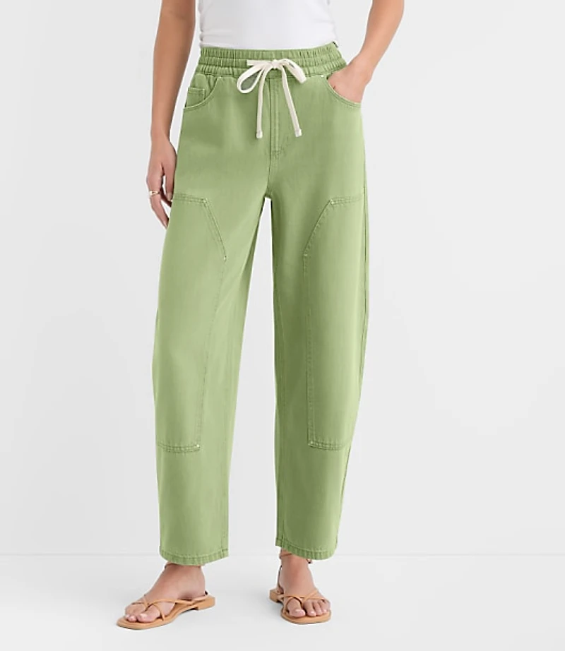 Rivete Utility High Rise Pull On Jeans Shale Green
