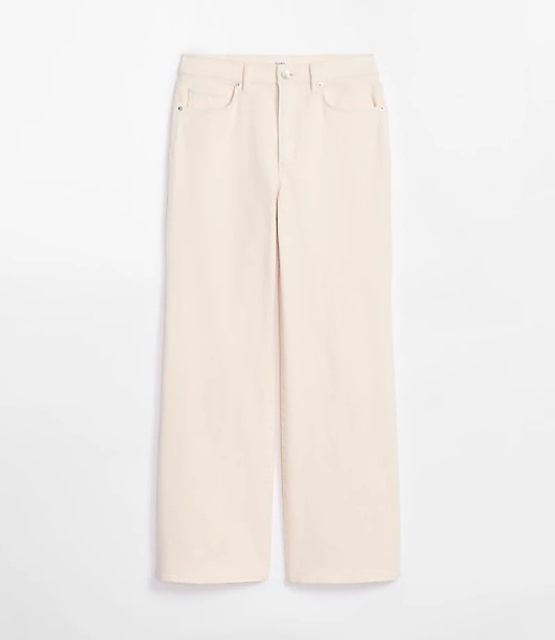 Rivete Curvy High Rise Wide Leg Jeans Ivory