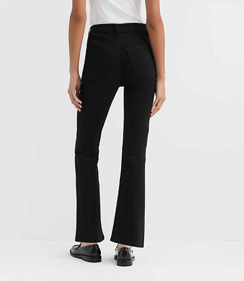 Rivete Petite Curvy High Rise Kick Crop Jeans Noir Wash