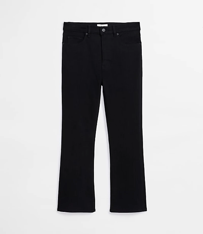 Rivete Petite Curvy High Rise Kick Crop Jeans Noir Wash