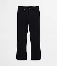 Rivete Petite Curvy High Rise Kick Crop Jeans Noir Wash