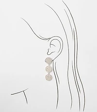 Pave Circle Triple Drop Earrings
