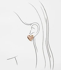 Scattered Crystal Heart Earrings