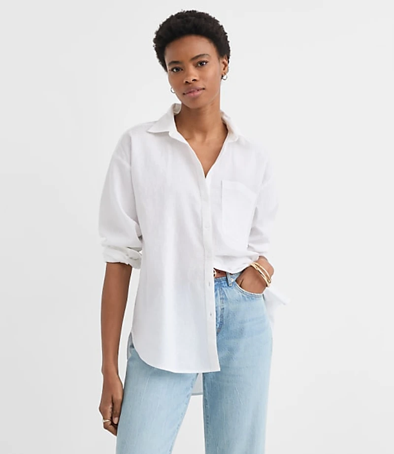 Linen Cotton Everyday Oversized Pocket Shirt