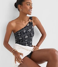 LOFT Beach Palm Ring One Shoulder Piece Swimsuit