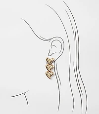 Heart Triple Drop Earrings