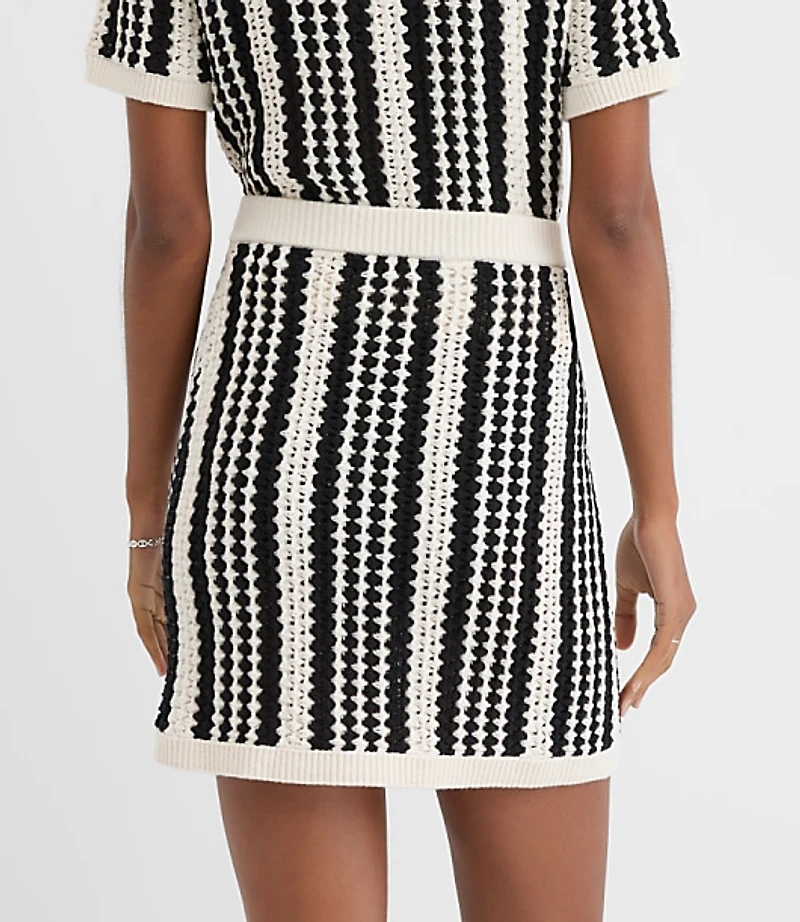 LOFT Beach Striped Crochet Mini Skirt