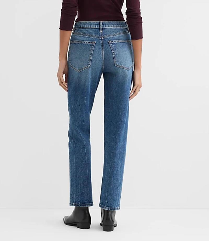 Rivete Curvy High Rise Straight Jeans Echo Wash