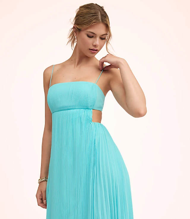 milly norelle strapless lace pleated maxi dress Milly Norelle Strapless Lace Pleated Maxi Dress