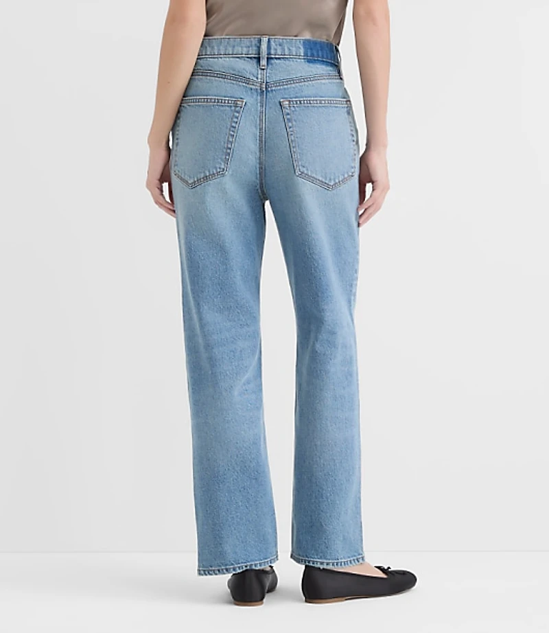 Rivete High Rise Straight Jeans Aura Wash