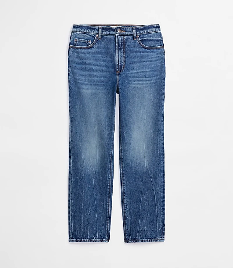 Rivete Petite Curvy High Rise Straight Jeans Echo Wash