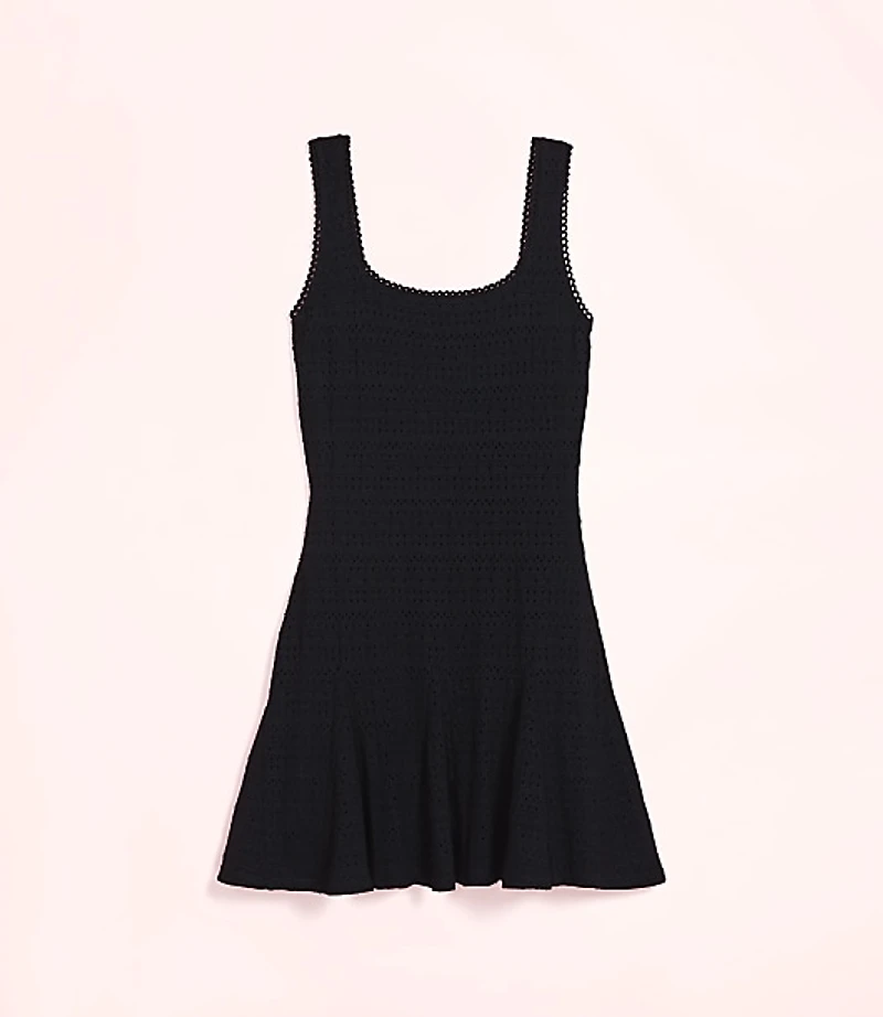 Lately Scalloped Pointelle Mini Dress