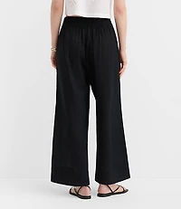 Petite LOFT Beach Linen Cotton Wide Leg Pants