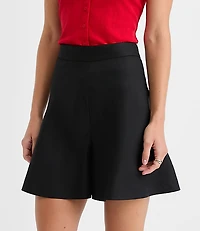 Side Zip Shorts Linen Blend