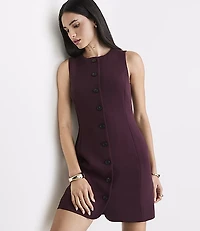 LOFT Versa Crepe Drape Button Mini Dress