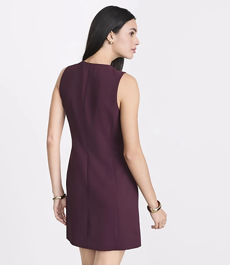 LOFT Versa Crepe Drape Button Mini Dress