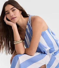 Petite LOFT Beach Striped One Shoulder Swimsuit Coverup