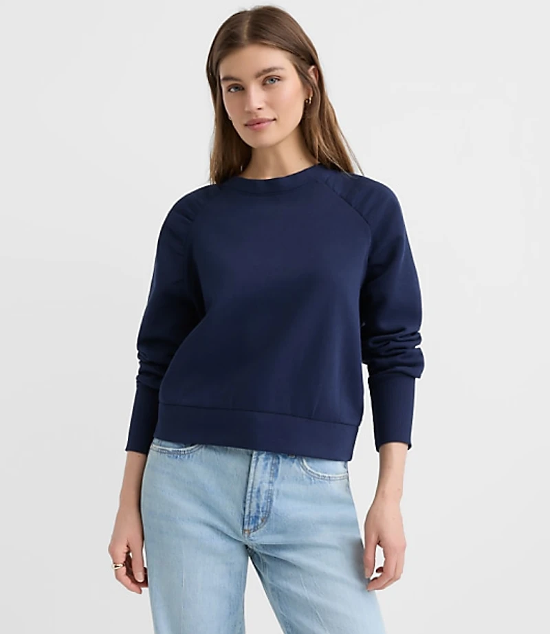 Petite Shirred Shoulder Sweatshirt