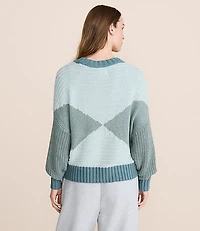 Petite Lou & Grey Colorblock Mixed Stitch Sweater