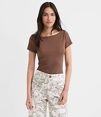 Perfect Ribbed Envelope Neck Tee