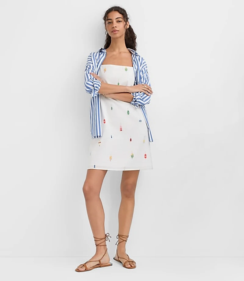 Buoy Linen Cotton Strappy Mini Pocket Dress