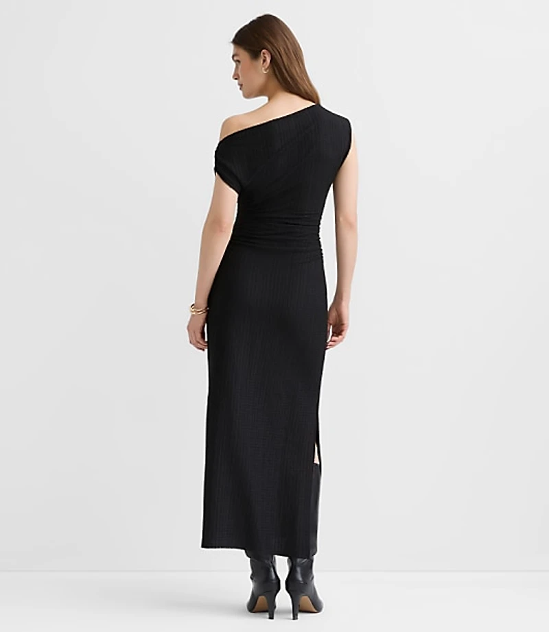 Tall Asymmetrical Ruched Midi Dress