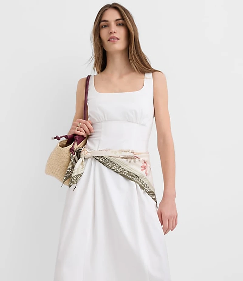 Seamed Waist Midi Pocket Dress