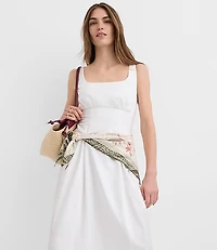 Seamed Waist Midi Pocket Dress