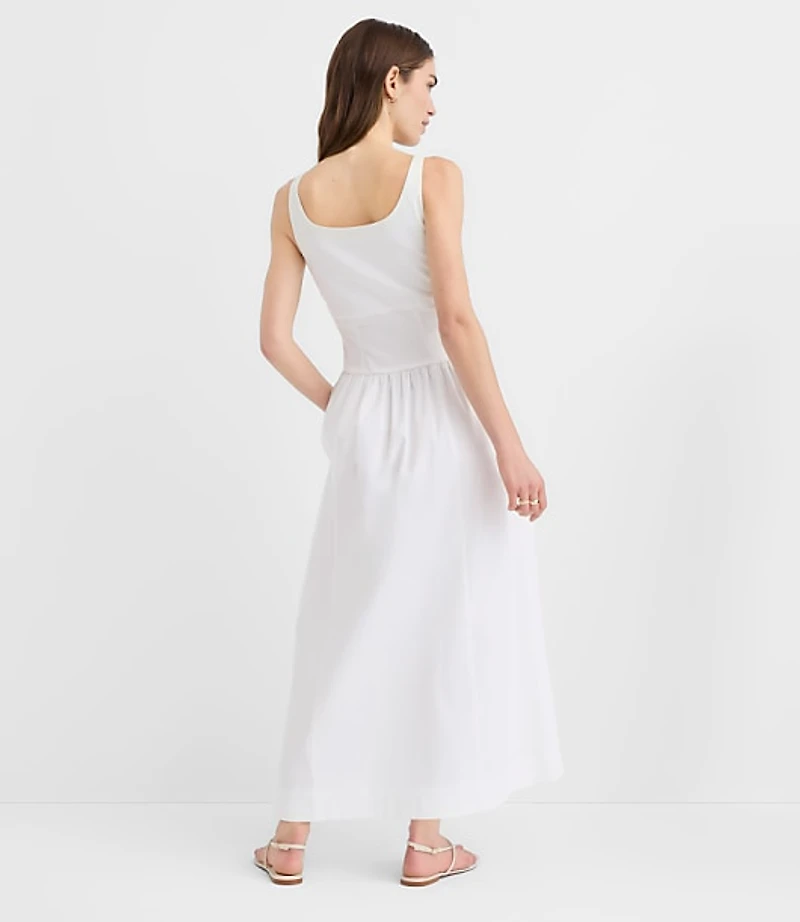 Seamed Waist Midi Pocket Dress