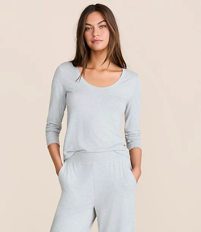 Lou & Grey Heathered Softened Modal Scoop Neck Pajama Tee