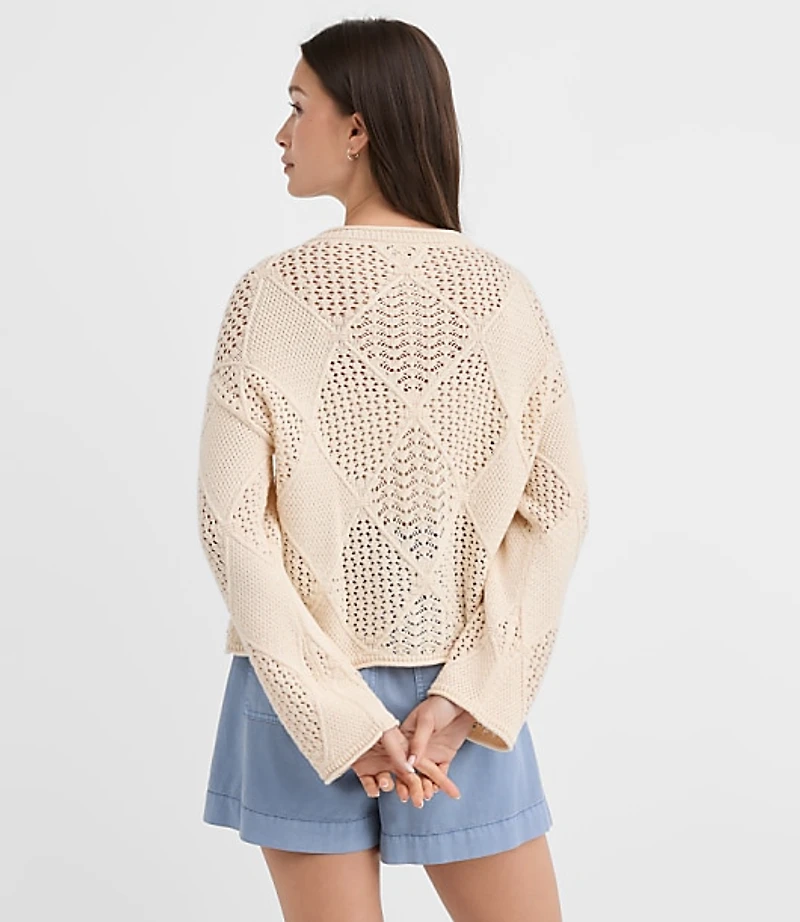 Petite Patchwork Pointelle Sweater