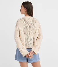 Petite Patchwork Pointelle Sweater