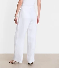 LOFT Versa Luxe Lyocell Linen Pleated Relaxed Straight Pants