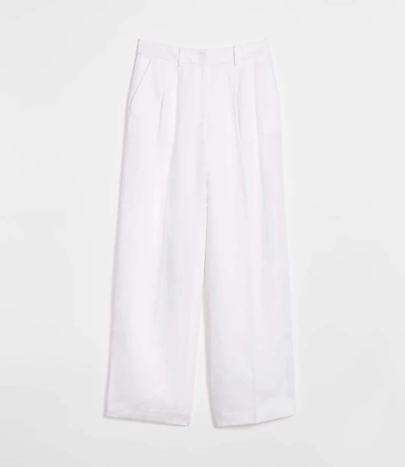 LOFT Versa Luxe Lyocell Linen Pleated Relaxed Straight Pants