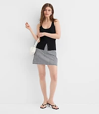 Scalloped Pointelle Button Tank Top
