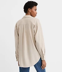Crosshatch Linen Cotton Everyday Oversized Pocket Shirt