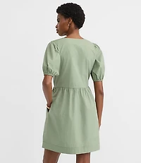 Poplin Bow Mini Pocket Dress