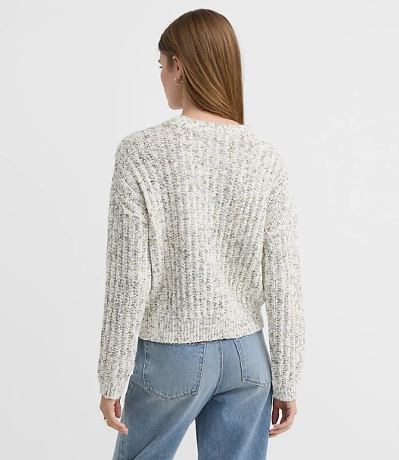 Petite Spacedye Ribbed Relaxed Sweater