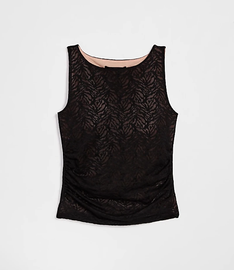 LOFT Versa Animal Print Mesh Tank Top