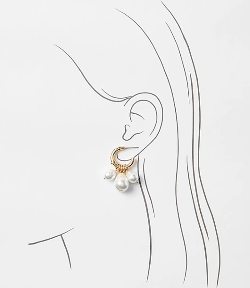 Pearlized Cluster Earrings