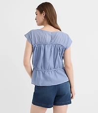 Ruched Wedge Top