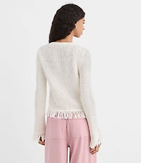 Fringe V-Neck Cardigan
