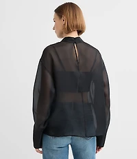 Satin Cami Mock Neck Blouse