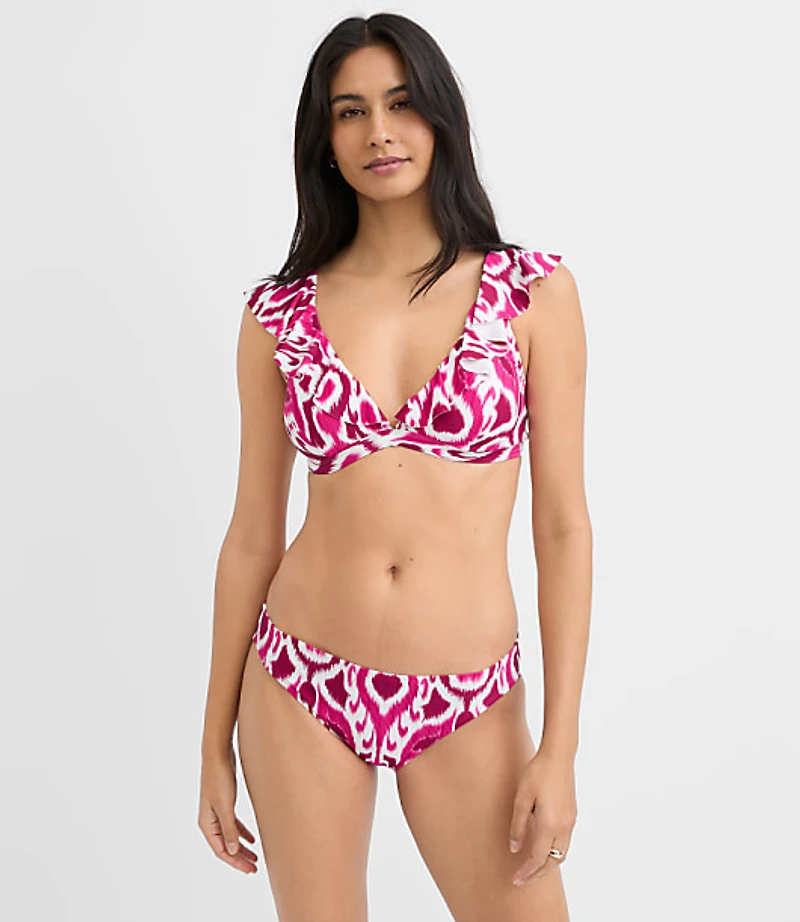 LOFT Beach Ikat Ruffle Bikini Top