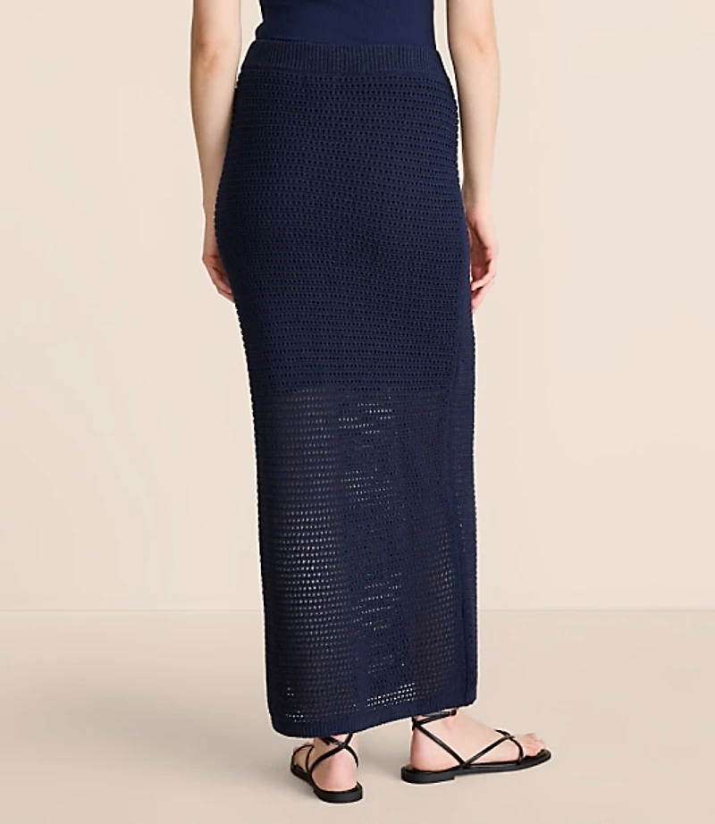 Lou & Grey Mesh Stitch Maxi Sweater Skirt