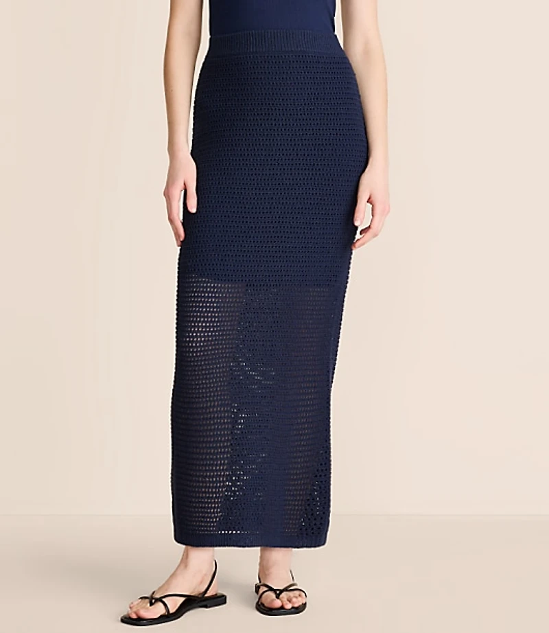 Petite Lou & Grey Mesh Stitch Maxi Sweater Skirt