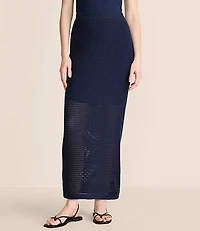 Petite Lou & Grey Mesh Stitch Maxi Sweater Skirt