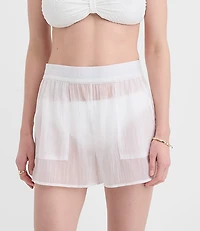 LOFT Beach Sheer Patch Pocket Shorts