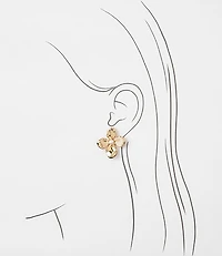 Pearlized Floral Stud Earrings