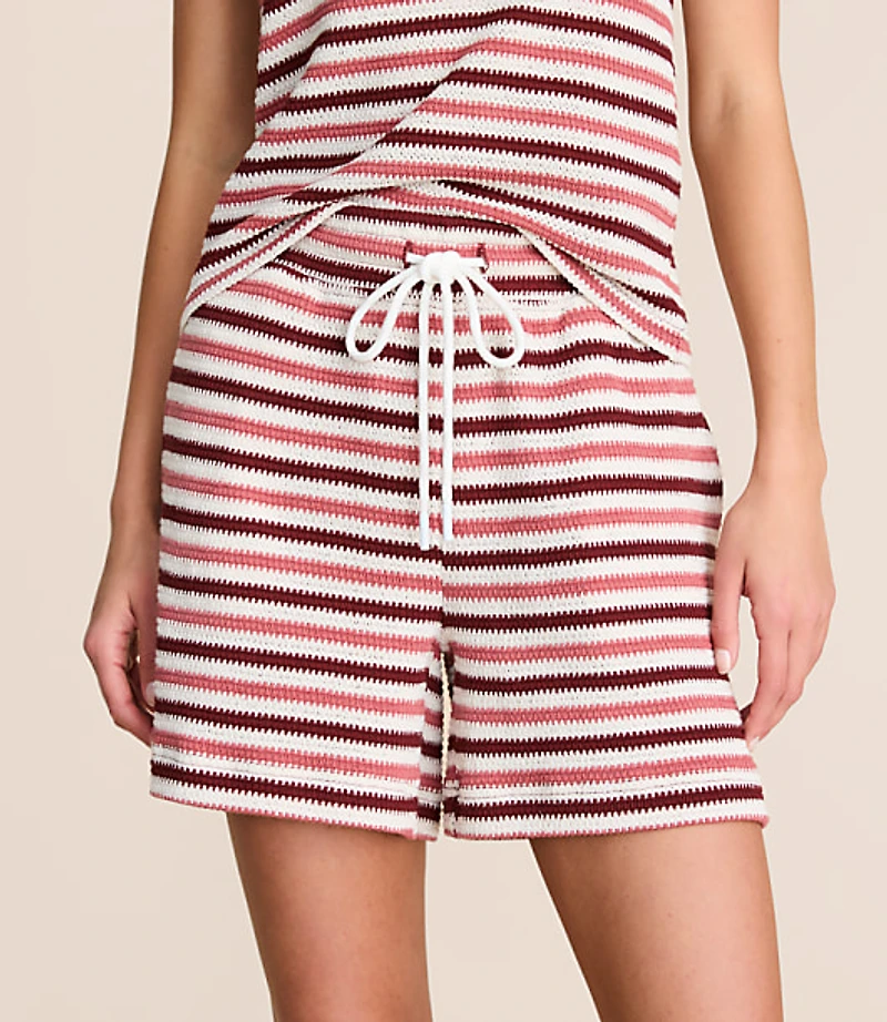 Lou & Grey Striped Crochet Shorts